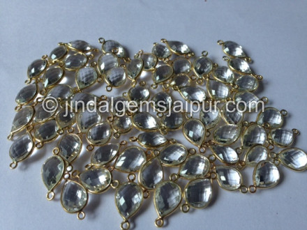 Gold Vermeil Crystal Pear Connector